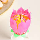 Свеча для торта музыкальная "Тюльпан", розовая, 12×5 см - Фото 3