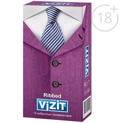 Презервативы Vizit Ribbed, ребристые,