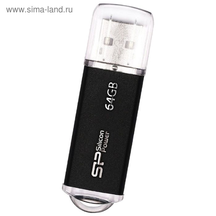 Флешка USB2.0 Silicon Power Ultima II-I Series SP064GBUF2M01V1K, 64 Гб, черная - Фото 1