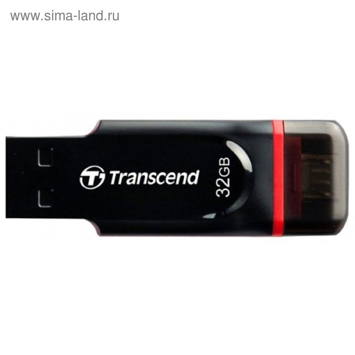Флешка USB2.0 Transcend Jetflash 340 TS32GJF340, 32 Гб, черно-красная - Фото 1