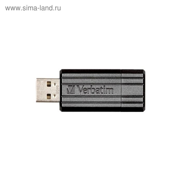 Флешка USB2.0 Verbatim PinStripe 49065, 64 Гб,  черный - Фото 1