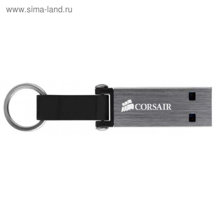 Флешка USB3.0 Corsair Voyager Mini CMFMINI3-64GB, 64 Гб, черно-серая - Фото 1