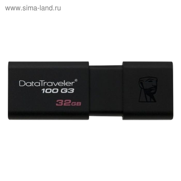 Флешка USB3.0 Kingston DataTraveler 100 G3 DT100G3, 32 Гб, черный - Фото 1