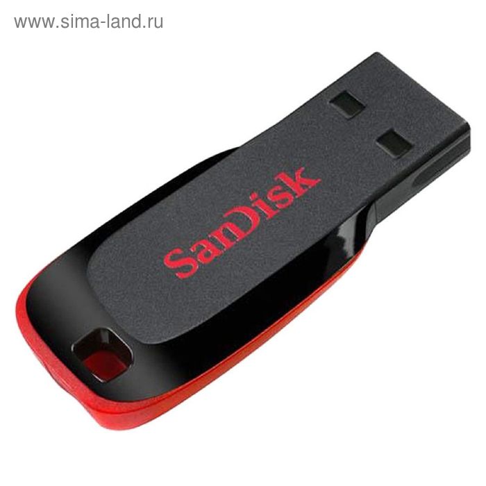 Флешка USB2.0 Sandisk Cruzer Blade SDCZ50-128G-B35, 128 Гб, черно-красная - Фото 1