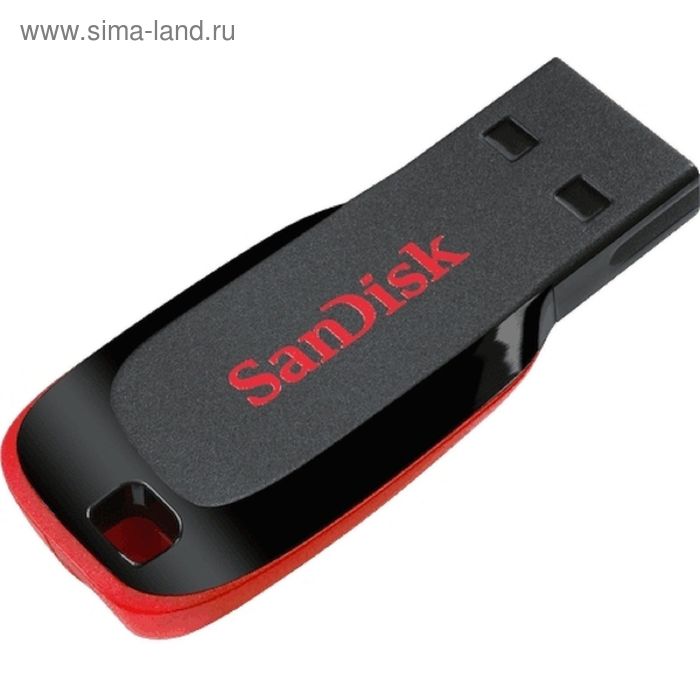 Флешка USB2.0 Sandisk Cruzer Blade SDCZ50-064G-B35, 64 Гб, черно-красная - Фото 1