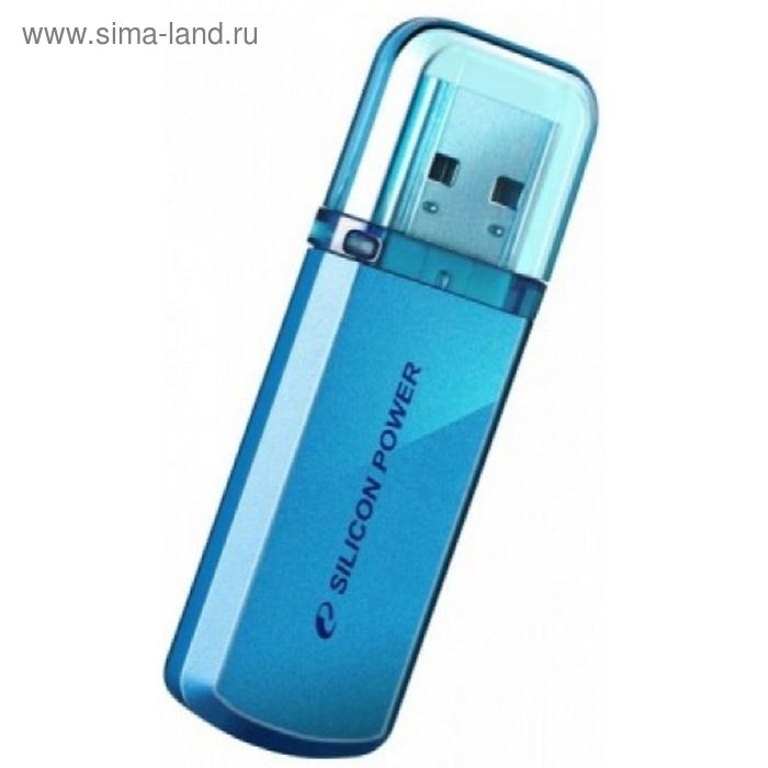 Флешка USB2.0 Silicon Power Helios 101 SP064GBUF2101V1B, 64 Гб, синяя - Фото 1