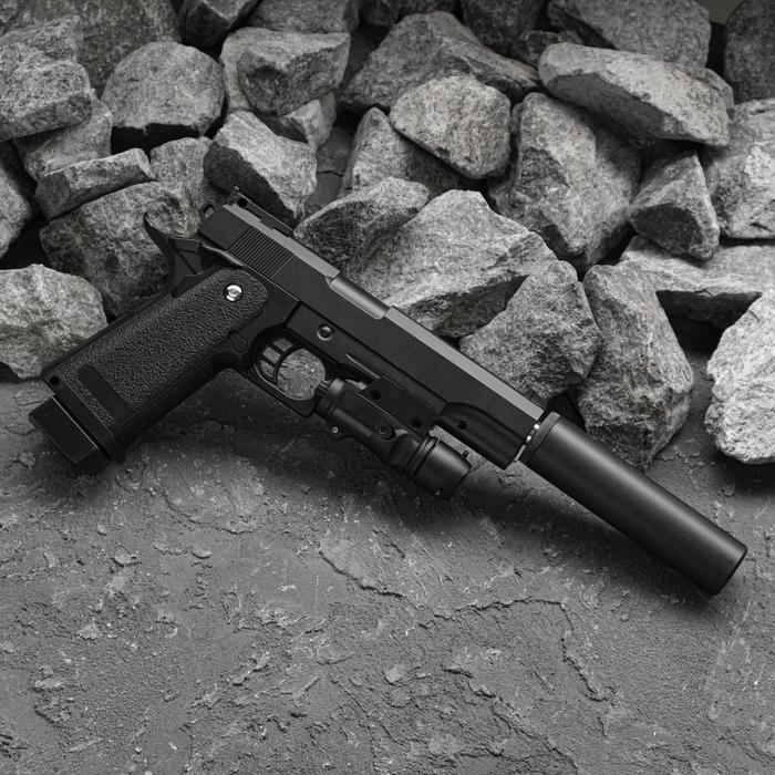 Пистолет страйкбольный "Galaxy" Colt 11PD, с глушителем, с лазерным прицелом, кал. 6 мм - фото 1905382251