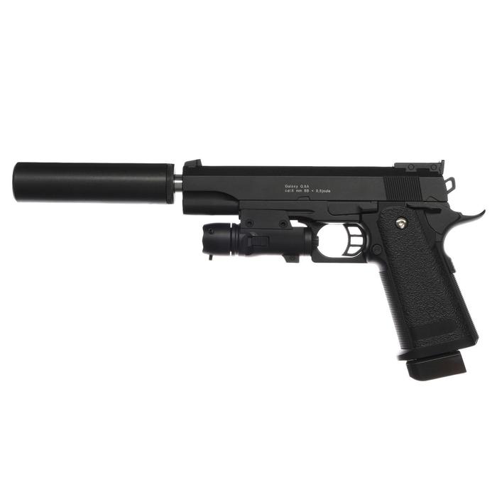 Пистолет страйкбольный "Galaxy" Colt 11PD, с глушителем, с лазерным прицелом, кал. 6 мм - фото 1905382253