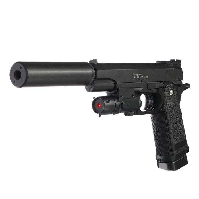 Пистолет страйкбольный "Galaxy" Colt 11PD, с глушителем, с лазерным прицелом, кал. 6 мм - фото 1905382254