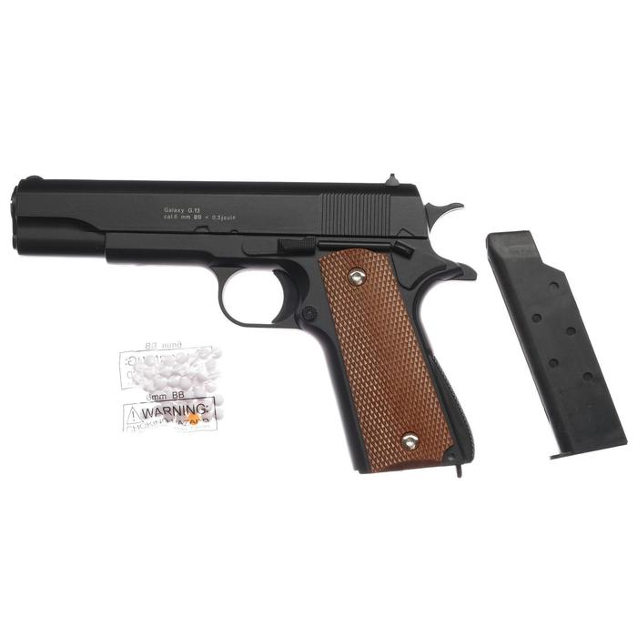 Пистолет страйкбольный "Galaxy" Colt 1911, чёрный, кал. 6 мм - фото 1905382274