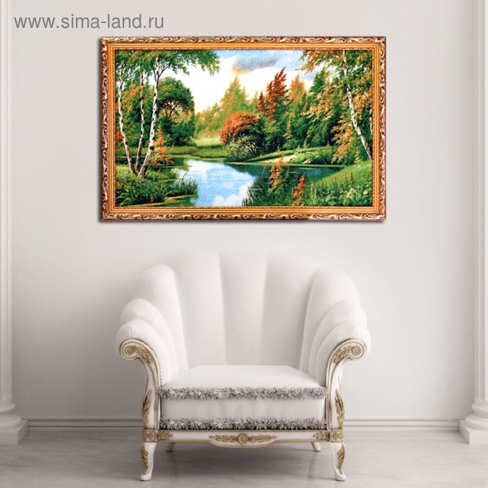 Гобеленовая картина "Озерцо в осеннем лесу" 54*84 см - Фото 1