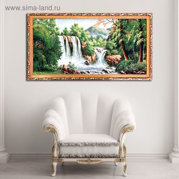Гобеленовая картина "Лесные водопады" 45*85 см - Фото 1