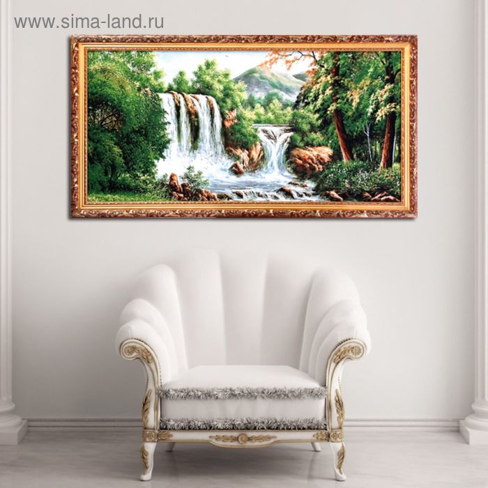 Гобеленовая картина "Лесные водопады" 57*107 см - Фото 1