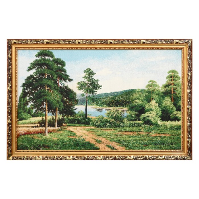 Гобеленовая картина "Сосны у лесного озера"54*85 см - Фото 1
