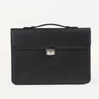 Портфель деловой на застежке, наружный карман, цвет чёрный - фото 8503557
