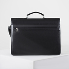 Сумка-портфель мужская на молнии, 3 отдела, длинный ремень, цвет чёрный - Фото 2