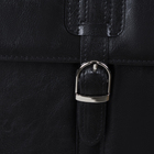 Сумка-портфель мужская на молнии, 3 отдела, длинный ремень, цвет чёрный - Фото 3