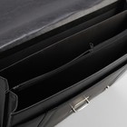 Сумка-портфель мужская на молнии, 3 отдела, длинный ремень, цвет чёрный - Фото 5