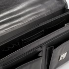 Сумка-портфель мужская на замке, 3 отдела, 2 наружных кармана, длинный ремень, цвет чёрный - Фото 5