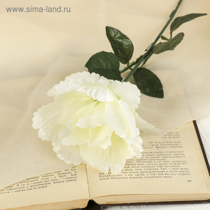 Цветы искусственные "Резная роза" 7*53 см, белая - Фото 1