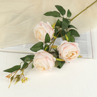 Цветы искусственные "Роза" три бутона, 8х80 см, светло-розовый - фото 319847287
