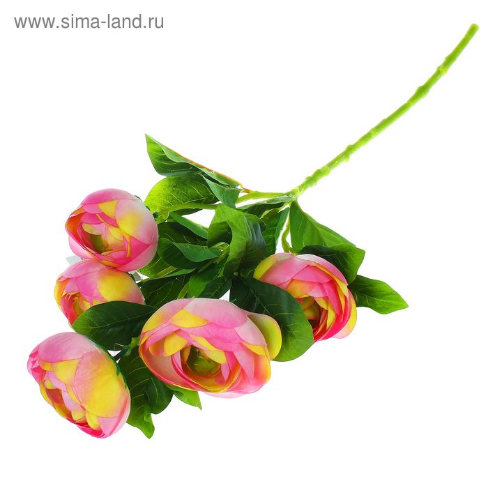 Цветы искусственные "Роза-купавка" 8*55 см, розовая - Фото 1