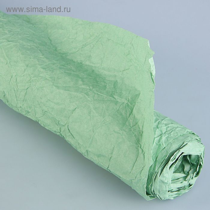 Бумага для декорирования "Де люкс", жатая, мятная, 0,7 х 5 м - Фото 1