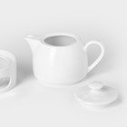 Набор для чая фарфоровый «Практик», 2 предмета: чайник 400 мл с подогревом - Фото 3