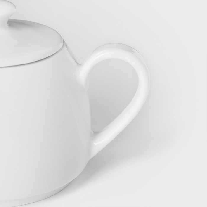 Набор для чая фарфоровый «Практик», 2 предмета: чайник 400 мл с подогревом - фото 1905382552