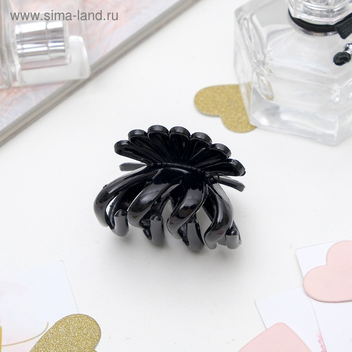 Краб для волос "Адажио" чёрный, 5 см, веер - Фото 1