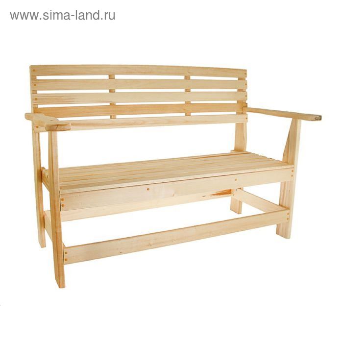 Скамейка с подлокотником, наличник 130×55×90см "Добропаровъ" - Фото 1