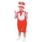 Карнавальный костюм для мальчика от 1,5-3-х лет "Лис с бантом", комбинезон с шапкой - Фото 1