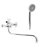 Смеситель для ванны Accoona A7182G, двухрычажный, белый/хром - Фото 1