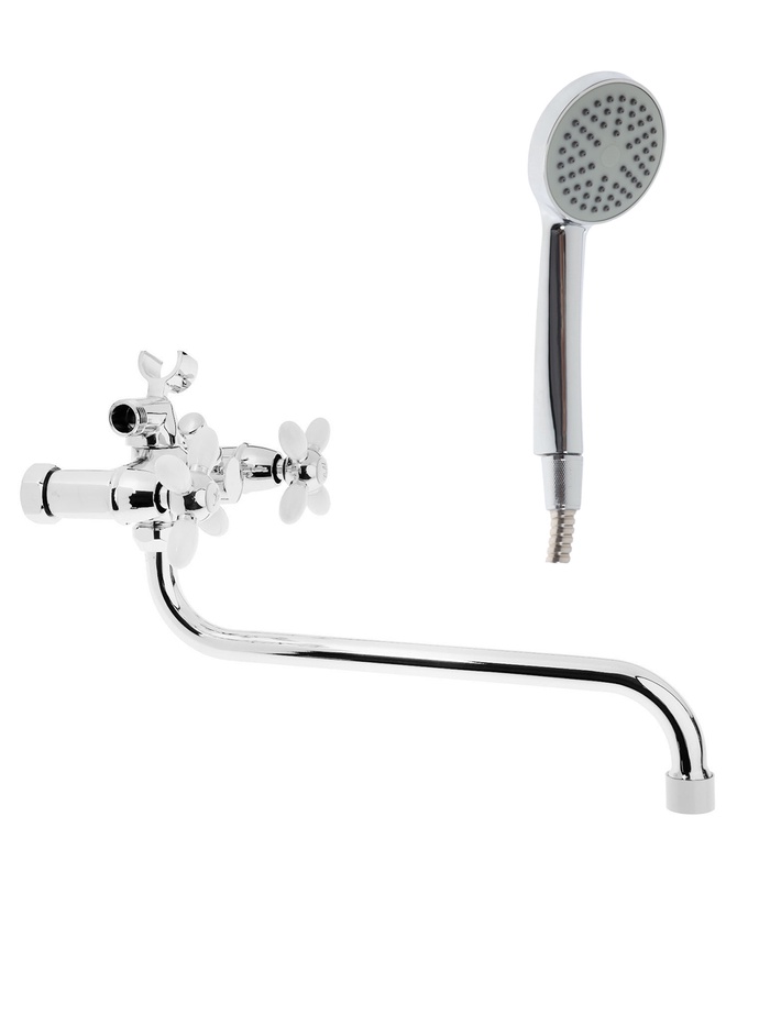 Смеситель для ванны Accoona A7182G, двухрычажный, белый/хром - Фото 1