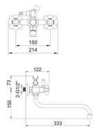 Смеситель для ванны Accoona A7182G, двухрычажный, белый/хром - Фото 11
