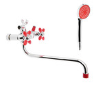 Смеситель для ванны Accoona A7182N, двухрычажный, красный/хром - Фото 1