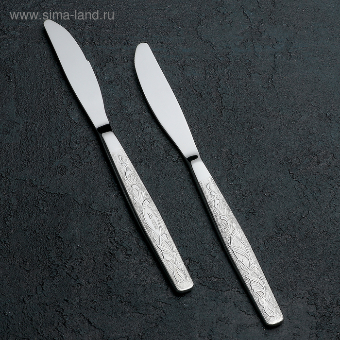 Нож столовый «Уралочка», h=19,5 см, толщина 2 мм, цвет серебряный - Фото 1