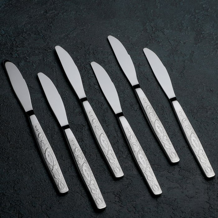 Нож столовый «Уралочка», h=19,5 см, толщина 2 мм, цвет серебряный - фото 1889177835