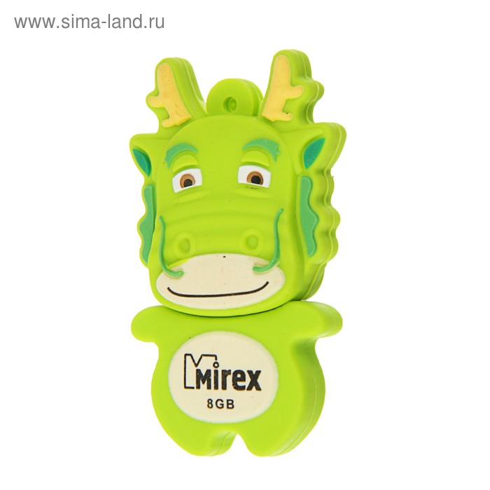 Флешка Mirex DRAGON GREEN, 8 Гб, USB2.0, "зеленый дракон", чт до 25 Мб/с, зап до 15 Мб/с - Фото 1