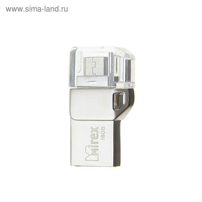 Флешка OTG Mirex BINAR, 16 Гб, USB2.0, USB/microUSB, чт до 25 Мб/с, зап до 15 Мб/с - Фото 1
