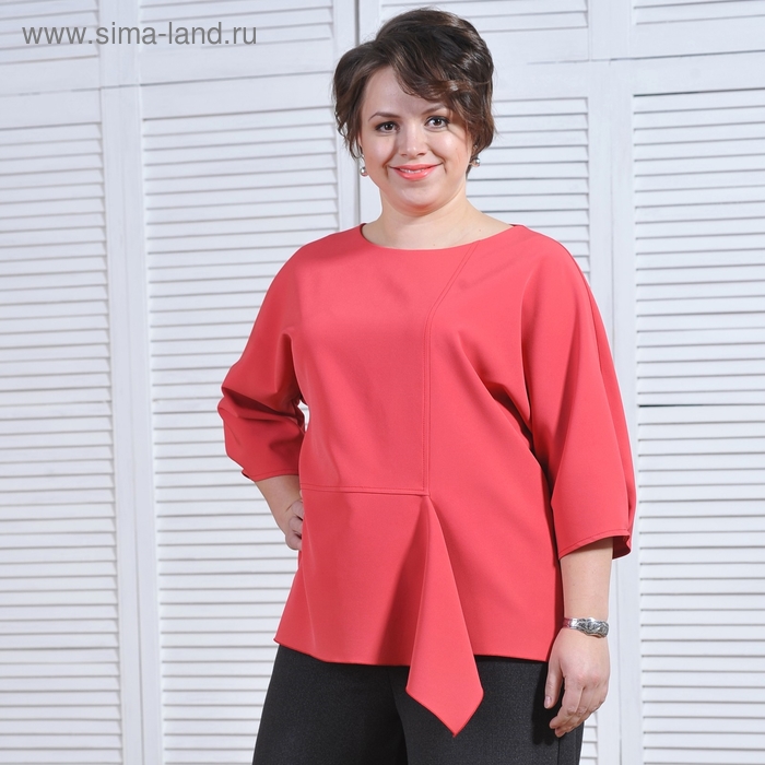 Блуза женская 5527 цвет красный, р-р 50, рост 164 см - Фото 1