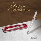 Ручка подарочная, шариковая "Бизнес" в пластиковом футляре, поворотная, серебристая - Фото 3