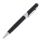 Ручка подарочная, шариковая "Бизнес" в пластиковом футляре, поворотная, чёрная с серебристыми вставками - Фото 3