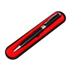 Ручка подарочная, шариковая "Бизнес" в пластиковом футляре, поворотная, чёрная с серебристыми вставками - Фото 5