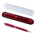 Ручка подарочная, шариковая, поворотная, в пластиковом футляре, бордовая с серебристыми вставками, "Шотландка" - фото 5952698