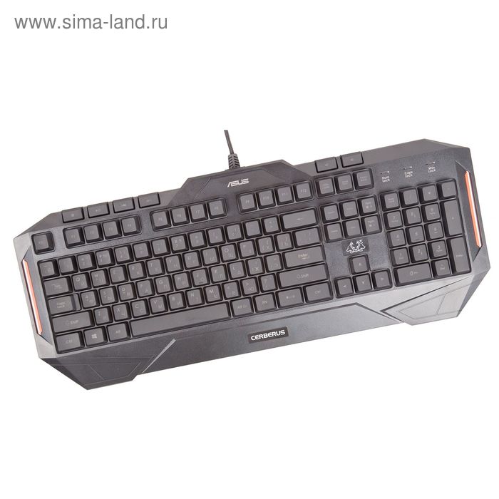 Клавиатура Asus CERBERUS, игровая, проводная, мембранная, подсветка, USB, черная - Фото 1