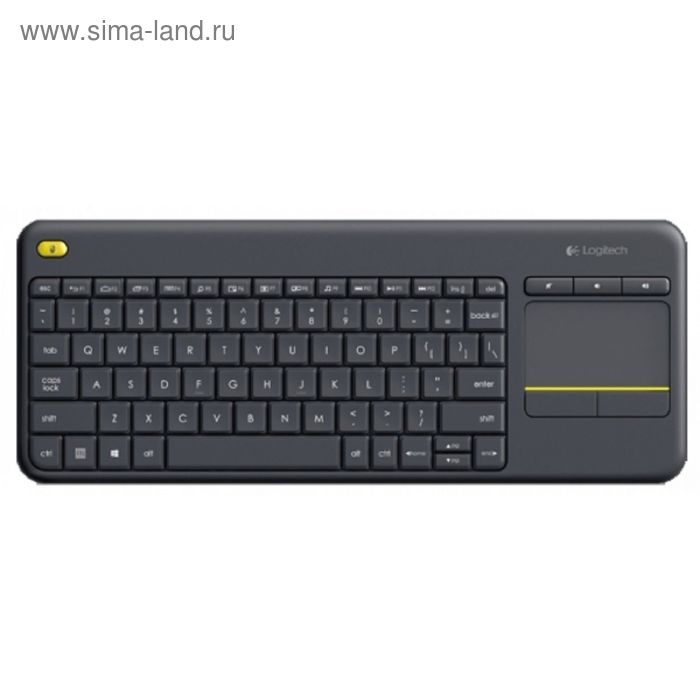 Клавиатура Logitech K400 Plus, беспроводная, мембранная, Touchpad, USB, черная - Фото 1