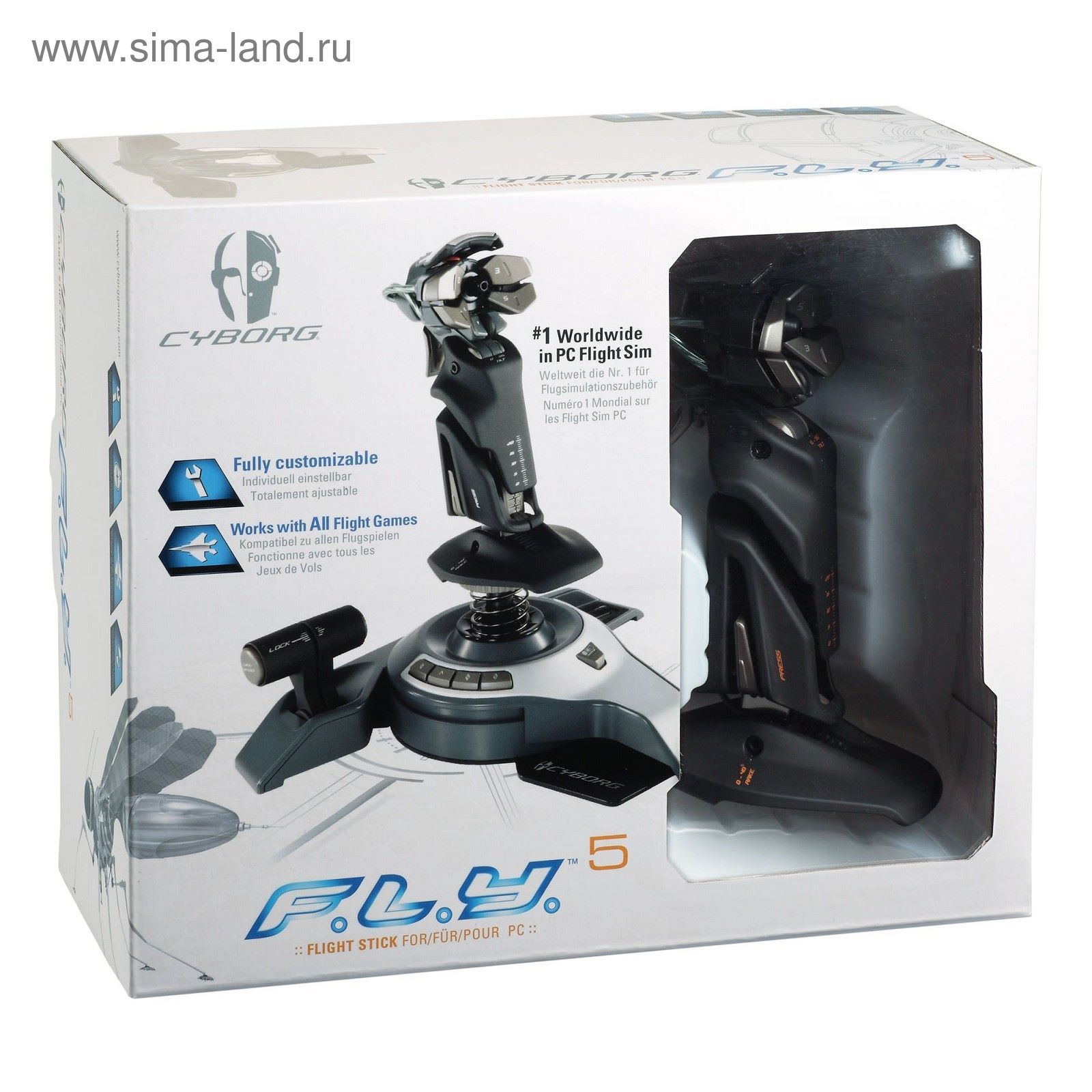 Джойстик Mad Catz Cyborg F.L.Y.5 Flight Stick, проводной, для PC, Mac, USB  (1848650) - Купить по цене от 4 491.17 руб. | Интернет магазин SIMA-LAND.RU