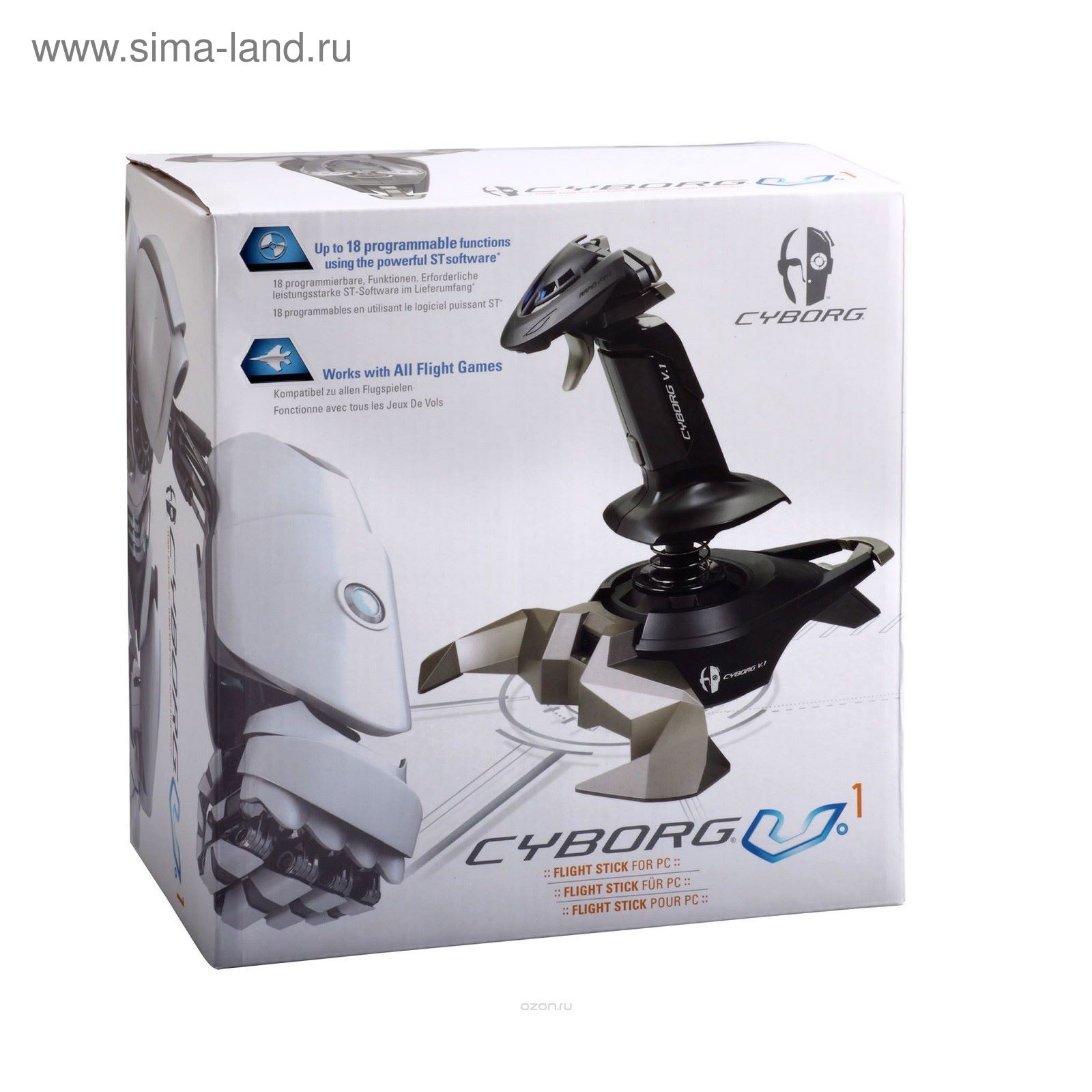 Джойстик Mad Catz V.1 Flight Stick, проводной, для PC, USB, черно-серый  (1848652) - Купить по цене от 2 490.21 руб. | Интернет магазин SIMA-LAND.RU