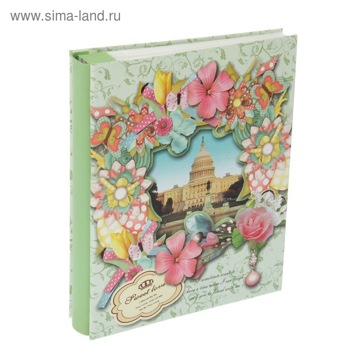Фотоальбом на 200 фото 10х15 см "Достопримечательности в цветах" в коробке МИКС - Фото 1